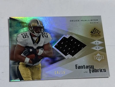 2004 Upper Deck Reflections Fantasy Fabrics 14/15 Deuce McAllister Saints #DE - Image 1 of 2