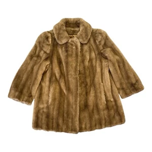 Vintage Tissavel Faux Fur Coat Women's Medium Hook And Loop Closure Made in USA - Picture 1 of 15