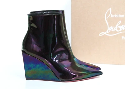 New sz 6 / 36.5 Christian Louboutin CONDORAGE Black Wedge Heel Ankle Boot Shoes - Image 1 of 4