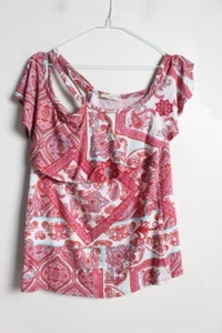 George Womens Paisley One Shoulder Layered Top - Size 10 (H2) - Picture 1 of 2