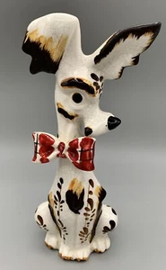 Kelvin's Dog Figurine Regus PatOff Exclusive Brown White w/ Red Bow Tie 8.75" - Picture 1 of 8