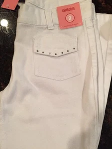 NWT Gymboree Classic Solid White Jeans Pants With Spots  Girls 9 - Picture 1 of 1
