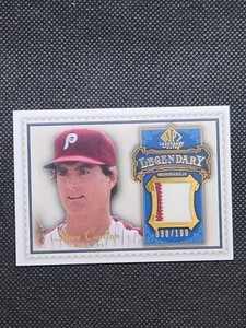 2009 Upper Deck SP Legendary Cuts Steve Carlton 2 Color Jersey Patch /100 LM-SC2