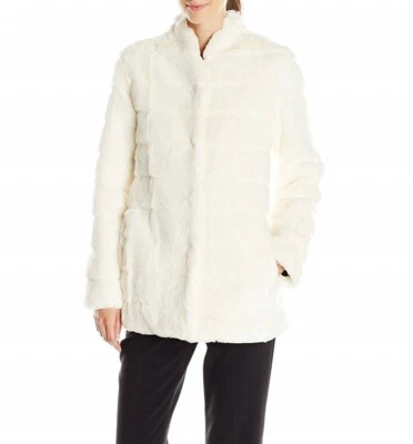 Abrigo de mujer Ellen Tracy 146261 de piel sintética blanco talla S Foto 1 de 2