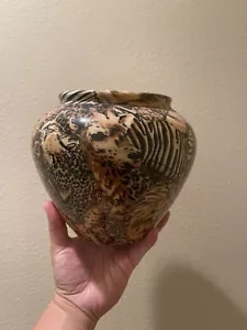 African Safari Animals Patchwork Print Vase Zebra Giraffe Lion "LaVie" - Picture 1 of 4