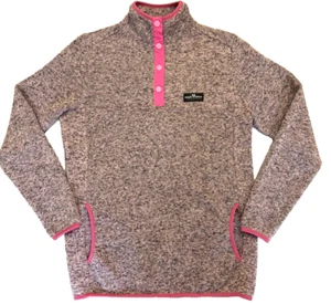 Simply Southern Pullover Pulli Damen mittelgrau mit rosa Taschen Druckknöpfe Logo - Bild 1 von 7