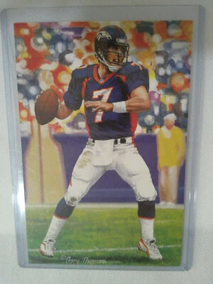 JOHN ELWAY UNSIGNED GOAL LINE ART CARD -FOOTBALL HALL OF FAME DENVER BRONCOS - Image 1 of 2