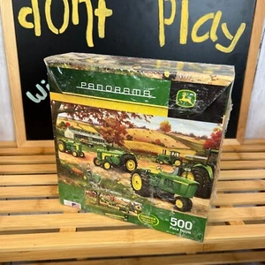 John Deere Panorama 500 Piece Jigsaw Puzzle With Pano-View Stand NEW SEALED - Picture 1 of 4