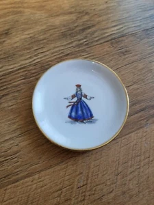 RW Bavaria Germany 3 1/4" Trinket Plate Handpainted Picture Proof Gold Trim - Picture 1 of 4