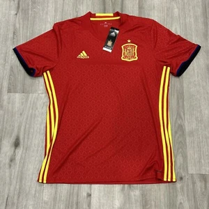 2016/17 Spain Red Home Jersey Size Large Adidas Football Soccer Euro NEW - Picture 1 of 5
