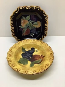 Raymond Waites Pompeii plate & soup bowl set Certified Internation fruit design - Picture 1 of 10