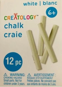 NEW! Creatology Pack of  1-12 Piece White Chalk, Drawing, Crafts, Sidewalk - Picture 1 of 3