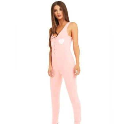 Wildfox Stay In One Piece  Lovable Pink Jumpsuit Size Large - Image 1 of 4