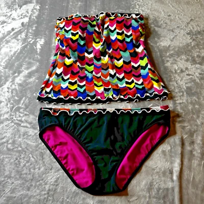 Traje de baño Profile by Gotex para mujer talla 12 bikini de dos piezas sin tirantes brillante Foto 1 de 4