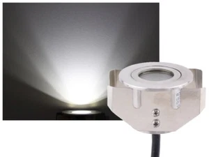 Edelstahl LED Strahler Bodeneinbaustrahler 12V IP65 Terrasse Spot kaltweiss - Bild 1 von 10