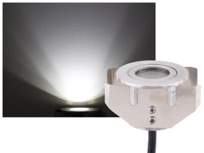 Edelstahl LED Strahler Bodeneinbaustrahler 12V IP65 Terrasse Spot kaltweiss - Bild 1 von 4