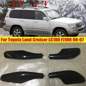 Black Roof Rails Rack End Cover Shell For Toyota Land Cruiser LC100 FJ100 98-07 - Picture 1 of 6