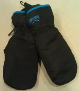 NEW Rustic Ridge Waterproof Winter Ski Snow Mittens Boys Kids Large L NWT Black - Picture 1 of 5