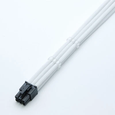 6 Pin Pcie White 30cm GPU Sleeved Extension Cable + 2 Free cable Combs Shakmods - Image 1 of 4