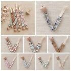 Embroidery Floral Baby Cloth Pacifier Chain Wood Nipple Holder Clips  Baby