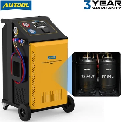 Máquina de recuperación de refrigerante doble AUTOOL máquina de llenado de reciclaje de recarga de aire acondicionado Foto 1 de 4
