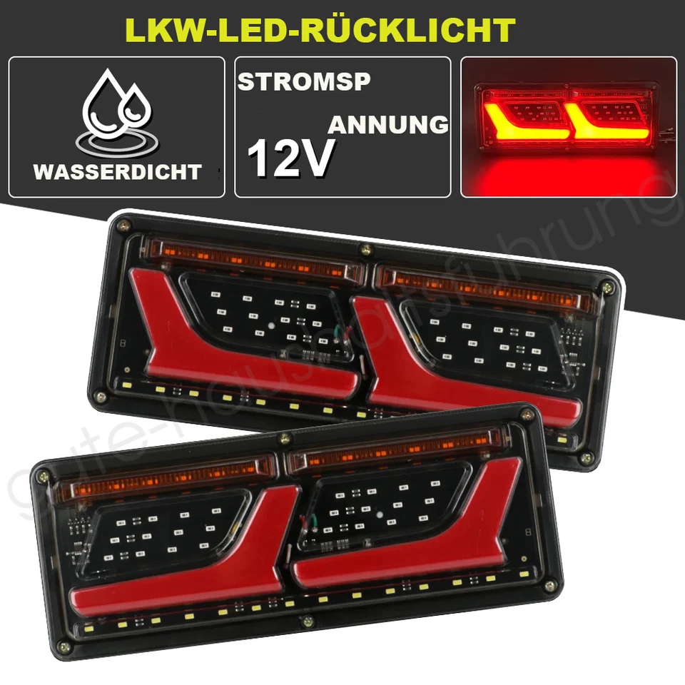 2x Anhänger Rücklicht Rückleuchten Set Anhänger Beleuchtung 12V/24V PKW LKW DHL - Bild 1 von 4