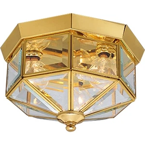 3-Light Beveled Glass 9-3/4" Close-to-Ceiling, Indoor, P5788-10, Polished Brass - Picture 1 of 5