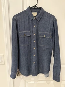OBEY Herren Langarm Baumwolle Denim Style Knopf Blau Hemd - Bild 1 von 7