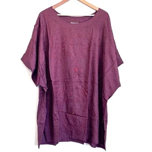 Avenue Lagenlook Boho Women Tunic Shirt Size 26/28 Brown Artsy Lagom Art To Wear - Picture 1 of 9