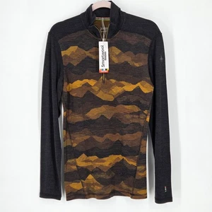 Smartwool NEW Men Small Classic All Season Merino Wool 1/4 Zip Base Layer yellow - Picture 1 of 7