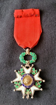 Légion d'Honneur en argent à filets 1870 WW1 French Legion of Honor silver - Photo 1/4