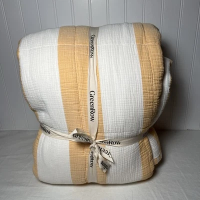 TIRA DE ALGODÓN REVERSIBLE Greenrow Doble COLCHA AMARILLA Foto 1 de 4