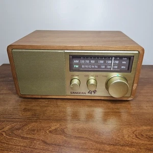 ++VIDEO++ SANGEAN 4 AM/FM Shelf/ Table Top Radio Model WR-11SE Wood Veneer NICE! - Bild 1 von 11