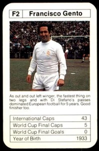 ACE Bobby Charlton's World Cup Aces 1978 Francisco Gento (Spain) No. F2. - Picture 1 of 2