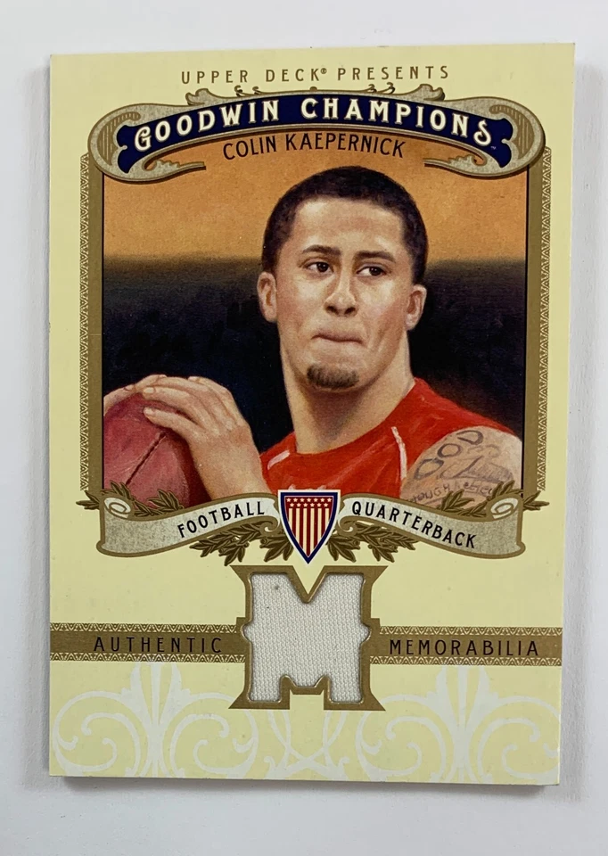 2012 Upper Deck Goodwin Champions #M-CK Colin Kaepernick Memorabilia Relic FRA35 - Image 1 of 2