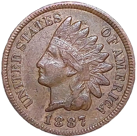 1887-P Indian Head One Cent/Penny~Better Date Coin~Full LIBERTY Cover
