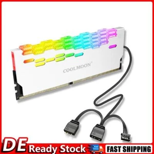 2PCS COOLMOON RA2 RAM Kühlkörper Kühler ARGB Bunte Heat Spreader für PC (Weiß) D - Bild 1 von 8
