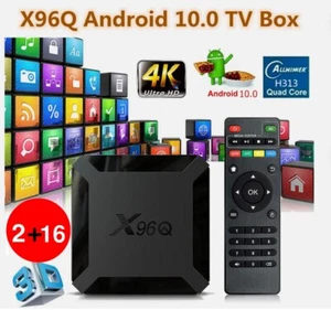 Android 10.0 TV Box X96Q Quad Core HD 4K Media Smart TV Player Mini PC Dual WiFi - Picture 1 of 8