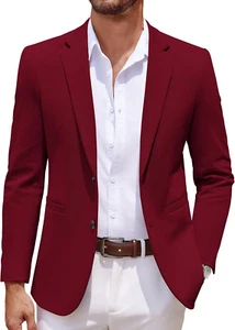 Men'S Casual Knit Blazer Two Button Lightweight Sport Coats Suit Jacket - Picture 1 of 12