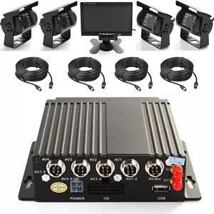 4CH AHD Car Mobile DVR Recorder Wifi 3G GPS +4 Waterproof Camera + 7" LCD Screen - Picture 1 of 11