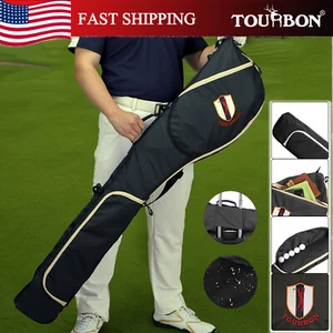 TOURBON Golf Club Bag Sunday Travel Driving Waterproof Case Foldable Black in US - Picture 1 of 24