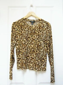 New Forever 21 Plus Womens Leopard Knit Semi Sheer Top Sz 0X  NWT - Picture 1 of 5