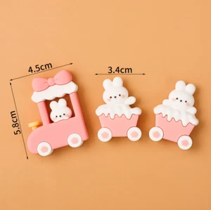 3pcs 3D Silicone Standing Cartoon Rabbit Cake Topper Birthday Party Decoration - Picture 1 of 6