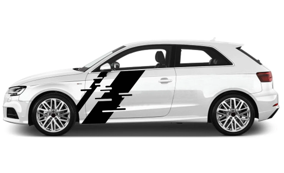 Calcomanías gráficas de coche a rayas deportivas de carreras para Audi A3 S3 RS3 puerta lateral Foto 1 de 4