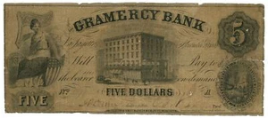 1852 Gramercy Bank Indiana IN $ 5 Nr. 869 (L1991) - Bild 1 von 2