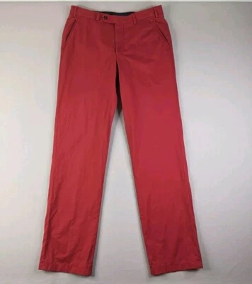 Hiltl Pants Mens Fits 33x34 ZE200 Stretch Red Chino* - Изображение 1 из 4