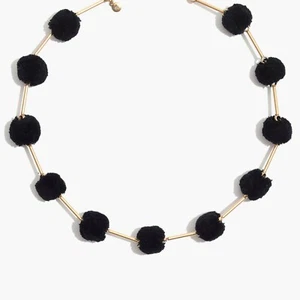 Madewell Black pom-pom Gold Link Toggle necklace item h4060 - Picture 1 of 3