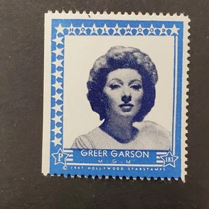 Greer Garson 1947 Hollywood Screen Movie Stars Stamp Card - Picture 1 of 2