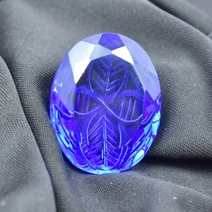 Piedra preciosa suelta corte ovalado certificado topacio azul natural 54,70 quilates - Imagen 1 de 12