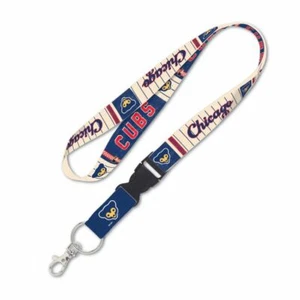 CHICAGO CUBS COOPERSTOWN KEYCHAIN LANYARD W/ DETACH BUCKLE 1" WIDE 22" LONG - Picture 1 of 1